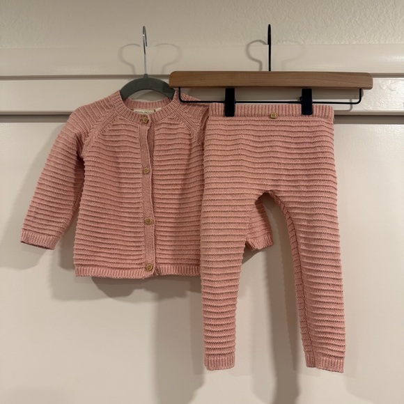 Petite Maison Kids Other - Petite Maison x Nono Knit Baby Cardigan &‎ Leggings Set - Dusty Pink